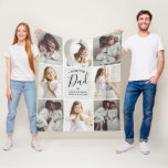 Personalized Handwritten Love You Dad 8-Photo Fleece Blanket<br><div class="desc">Add 8 photos from Instagram, your computer or your phone to this modern, elegant fleece blanket for fathers, featuring the text "Love You Dad" in an elegant handwritten script with the child/ren's name/s. If you need any help customizing this, please message me using the button below and I'll be happy...</div>