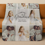 Personalized Handwritten Love You Grandma 8-Photo Sherpa Blanket<br><div class="desc">This cozy photo collage blanket design features a soft, neutral background with nine custom photos arranged in a clean, modern grid, creating a heartwarming and personal keepsake. The centre space is beautifully accented with elegant black handwritten script and a simple, modern font expressing a heartfelt message, enhanced with hearts for...</div>