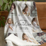 Personalized Handwritten Love You Grandma 8-Photo Sherpa Blanket<br><div class="desc">This cozy photo collage blanket design features a soft, neutral background with nine custom photos arranged in a clean, modern grid, creating a heartwarming and personal keepsake. The centre space is beautifully accented with elegant black handwritten script and a simple, modern font expressing a heartfelt message, enhanced with hearts for...</div>