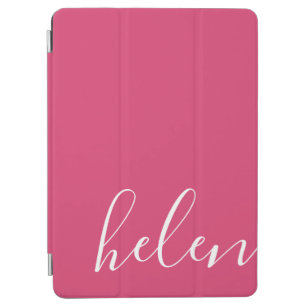 Personalized Handwritten Modern Script in Pink iPad Air Cover
