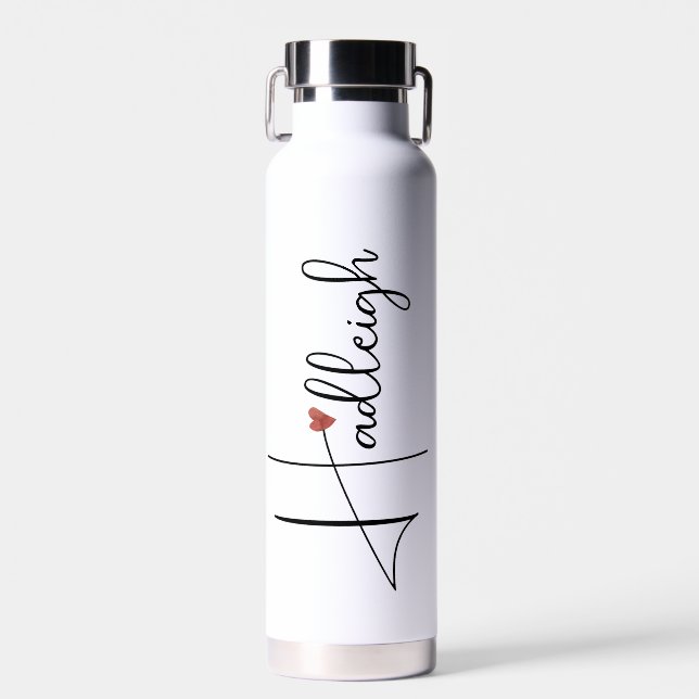 Personalized Handwritten Script Name Water Bottle (Front)