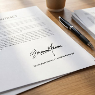 Personalized Handwritten Signature and Job Title Self-inking Stamp