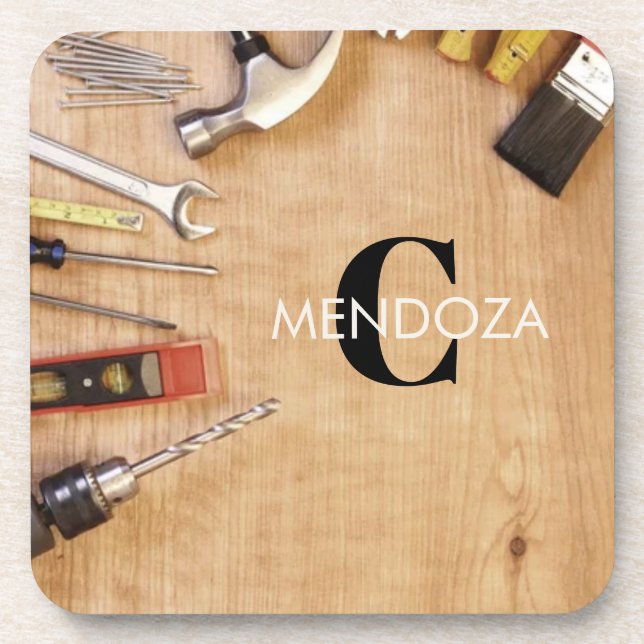 Personalized Handyman Carpenter Custom Name  Coaster (Front)