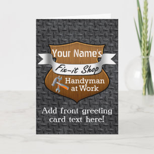 Personalized Handyman Fix-It Custom Name Card