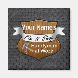 Personalized Handyman Fix-It Custom Name Magnet