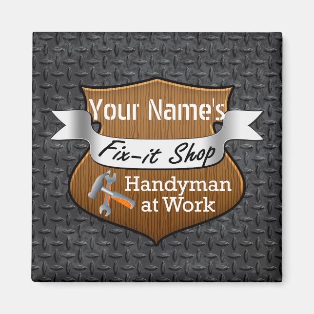 Personalized Handyman Fix-It Custom Name Magnet (Front)