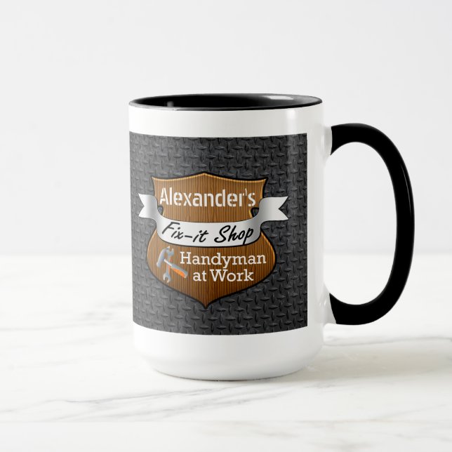 Personalized Handyman Fix-It Shop Custom Name Mug (Right)