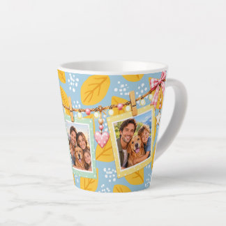 Personalized Hanging Photo Colourful Family Coffee Latte Mug