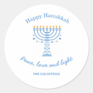 Personalized Hannukah labels - Happy Hanukkah