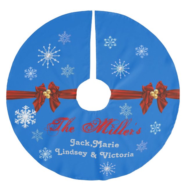 Personalized HANUKAH  SNOWFLAKE Tree Skirt (Front)