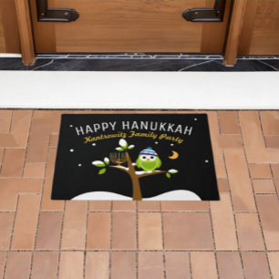 Personalized Hanukkah Menorah Light up theNight Doormat