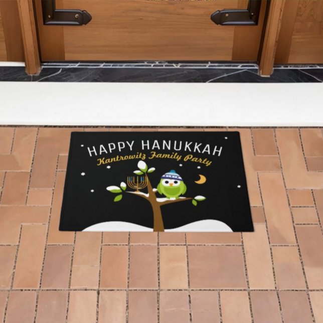 Personalized Hanukkah Menorah Light up theNight Doormat (Creator Uploaded)
