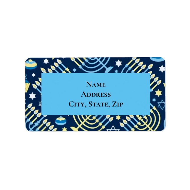 Personalized Hanukkah Menorah Star of David  Label (Front)