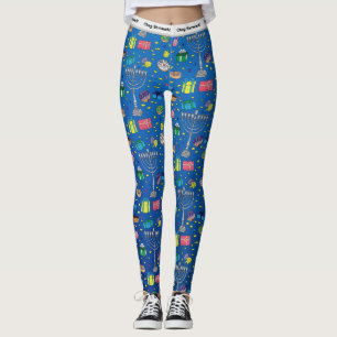 Personalized Hanukkah Pattern  Leggings