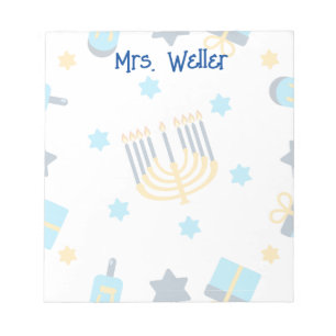Personalized Hanukkah Themed Notepad