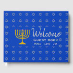 Personalized HANUKKAH Welcome Guest Book<br><div class="desc">Personalized HANUKKAH Welcome Guest Book in mid blue Keep the memories of your special gatherings alive by collecting your guests' thoughts in this subtly stylish Hanukkah Guest Book. The placeholder text is customizable, so you can change the description, eg. to your family name, Visitors Book, etc. Suitable for Hanukkah, Weddings,...</div>