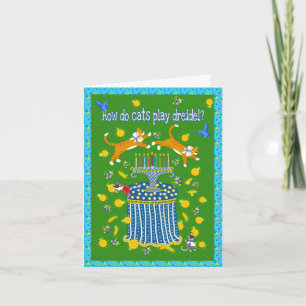 Personalized Hanukkah with Orange Tabby Cats!  Card