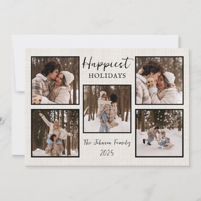Personalized Happiest Holidays Card with Photos (Front)