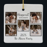 Personalized Happiest Holidays Photos Ceramic Ornament<br><div class="desc">Add your favorite photos to make this ornament uniquely yours. Send warm Holiday greetings to your loved ones and spread the spirit of the season with this customizable holiday ornament.</div>