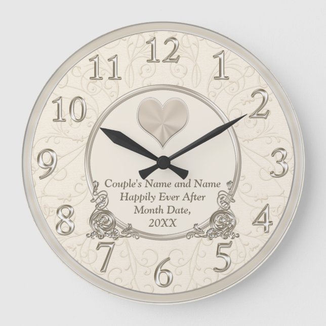 Personalized Happily Ever After Wedding Clocks (Front)