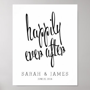 Personalized Happily Ever After Wedding Keepsake Poster