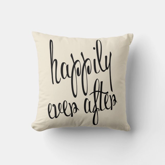Personalized Happily Ever After Wedding Keepsake Throw Pillow (Front)