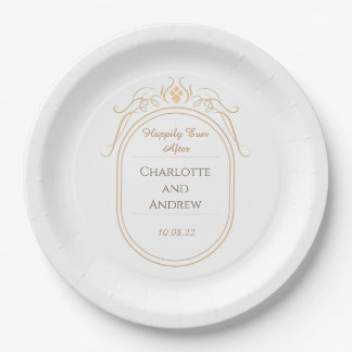 Personalized Happily Ever After Wedding Paper Plate