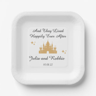 Personalized Happily Ever After Wedding Paper Plate