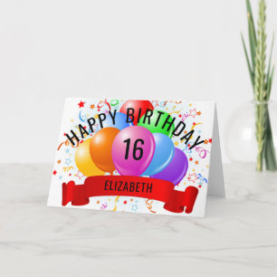 Personalized Happy 16th Birthday  Card