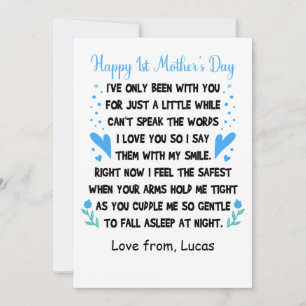 Personalized Happy 1st Mother's Day, Custom Names  Holiday Card