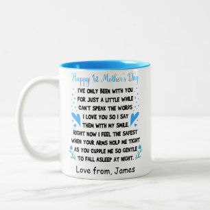 Personalized Happy 1st Mother's Day, Custom Names Two-Tone Coffee Mug