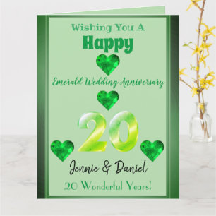 Personalized Happy 20th Wedding Anniversary Card 