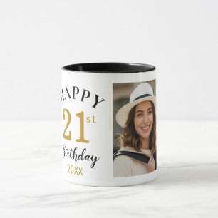 Personalized Happy 21st Birthday 5 Photo Collage Mug