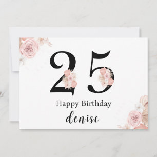 Personalized Happy 25th Birthday Card