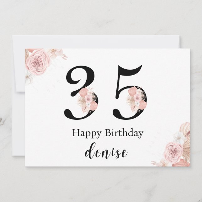 Personalized Happy 35th Birthday Card (Front)