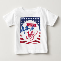 Personalized Happy 4th Of July Baby T-Shirt