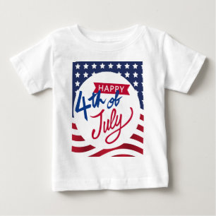 Personalized Happy 4th Of July Baby T-Shirt