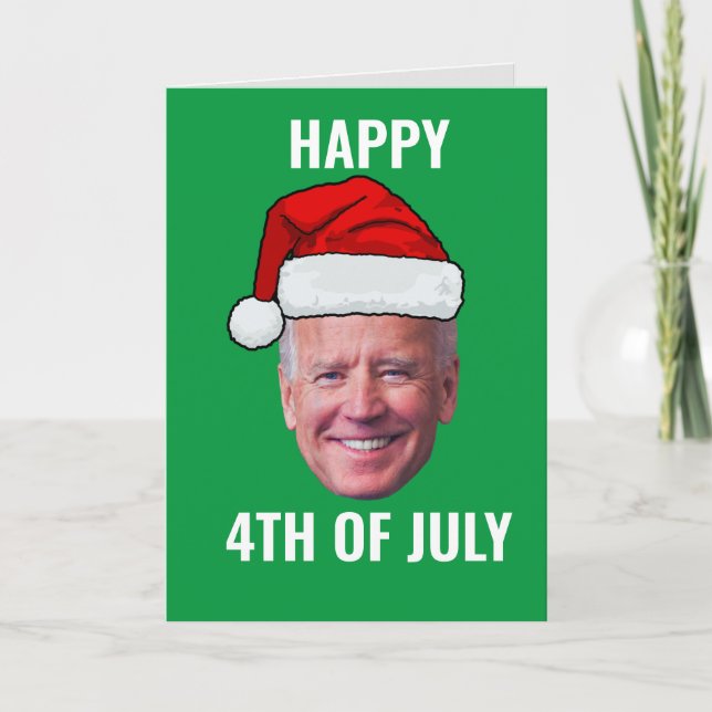 Personalized Happy 4th Of July Joe Biden Christmas Holiday Card (Front)