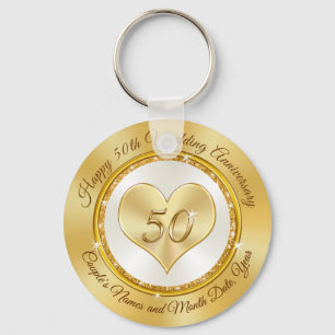 Personalized Happy 50th Anniversary Favors Cheap Keychain