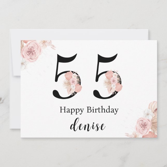 Personalized Happy 55th Birthday Card (Front)
