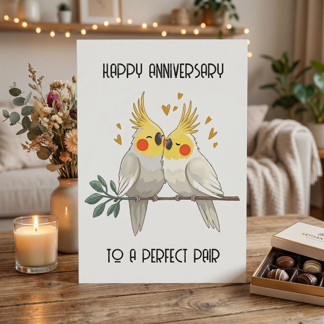 Personalized Happy Anniversary Bird Lovers Card (Happy Anniversary Card custom text)