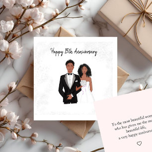 Personalized, Happy Anniversary, black couple, Card