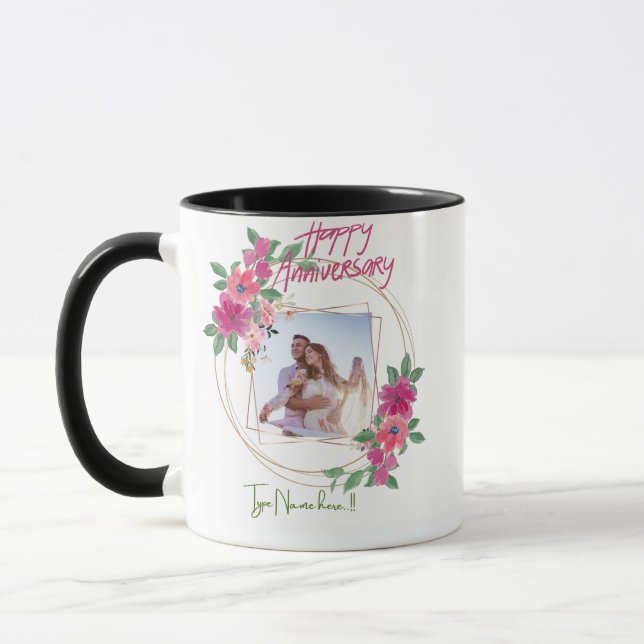 Personalized Happy Anniversary Mug  (Left)