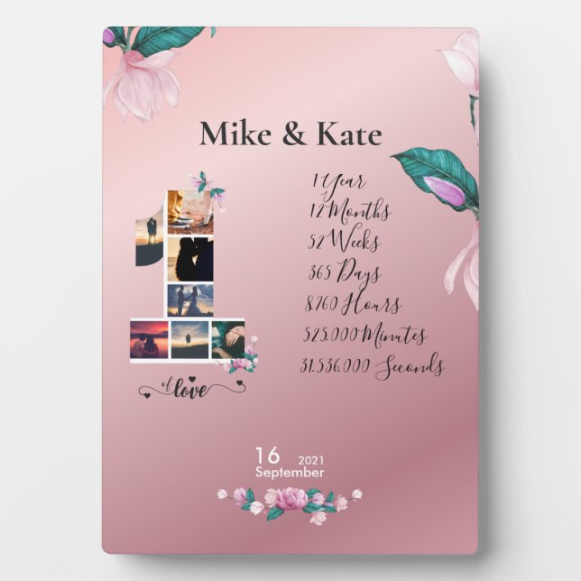 Personalized Happy Anniversary With Photo collage Plaque (Front)