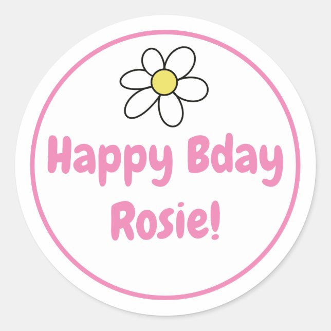 Personalized Happy Bday Sticker (Front)