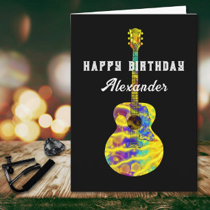 Personalized Happy Birthday Acoustic Guitar Card