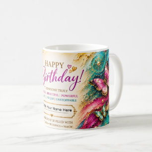 Personalized Happy Birthday™ August Birth Flower Coffee Mug