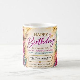 Personalized Happy Birthday™ August Birth Flower Coffee Mug
