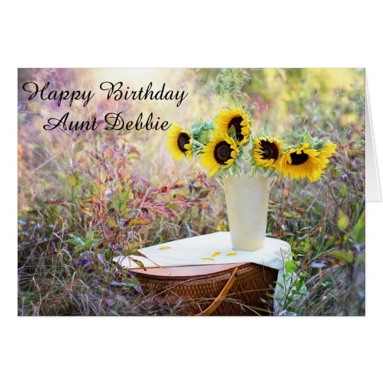 Personalized Happy Birthday Aunt Sunflower Card