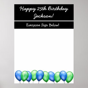 Personalized Happy Birthday Autographs Poster